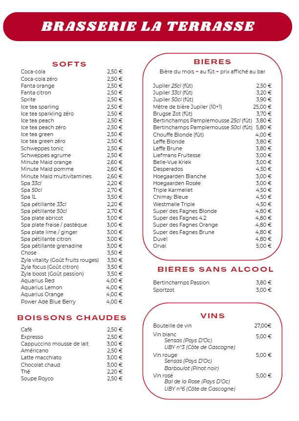 Menu La Terrasse - Page 1